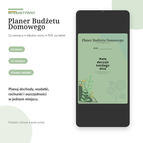 Interactive Home Budget Planner – 12 months | PDF variant 1
