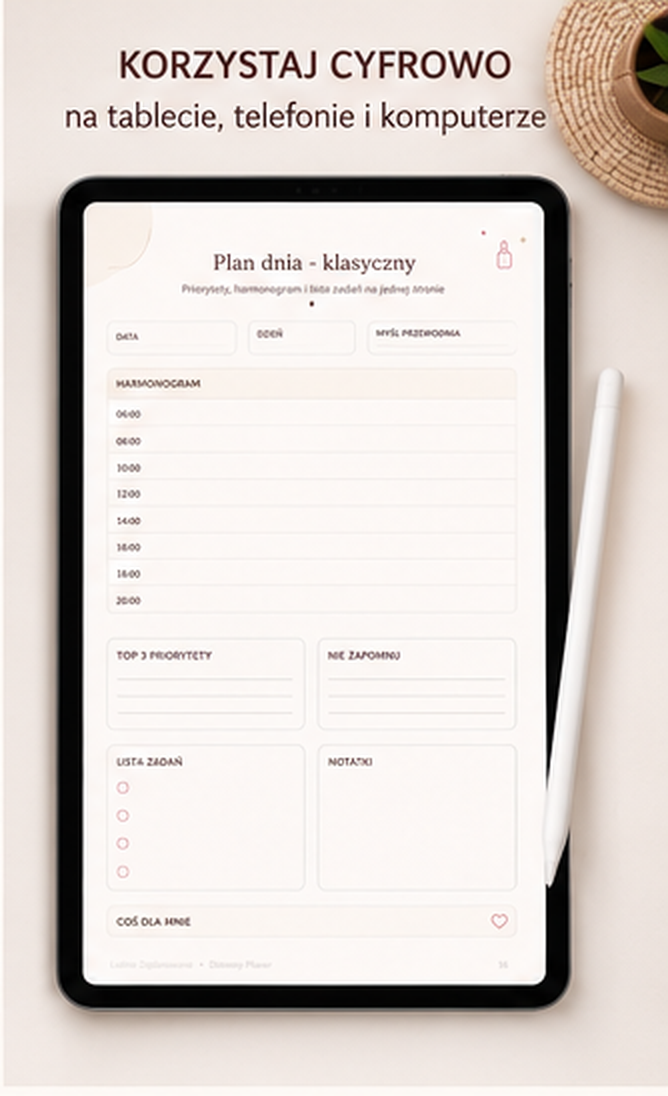 Dzienny Planer Zestaw - PDF A4 do druku i używania mobilnie