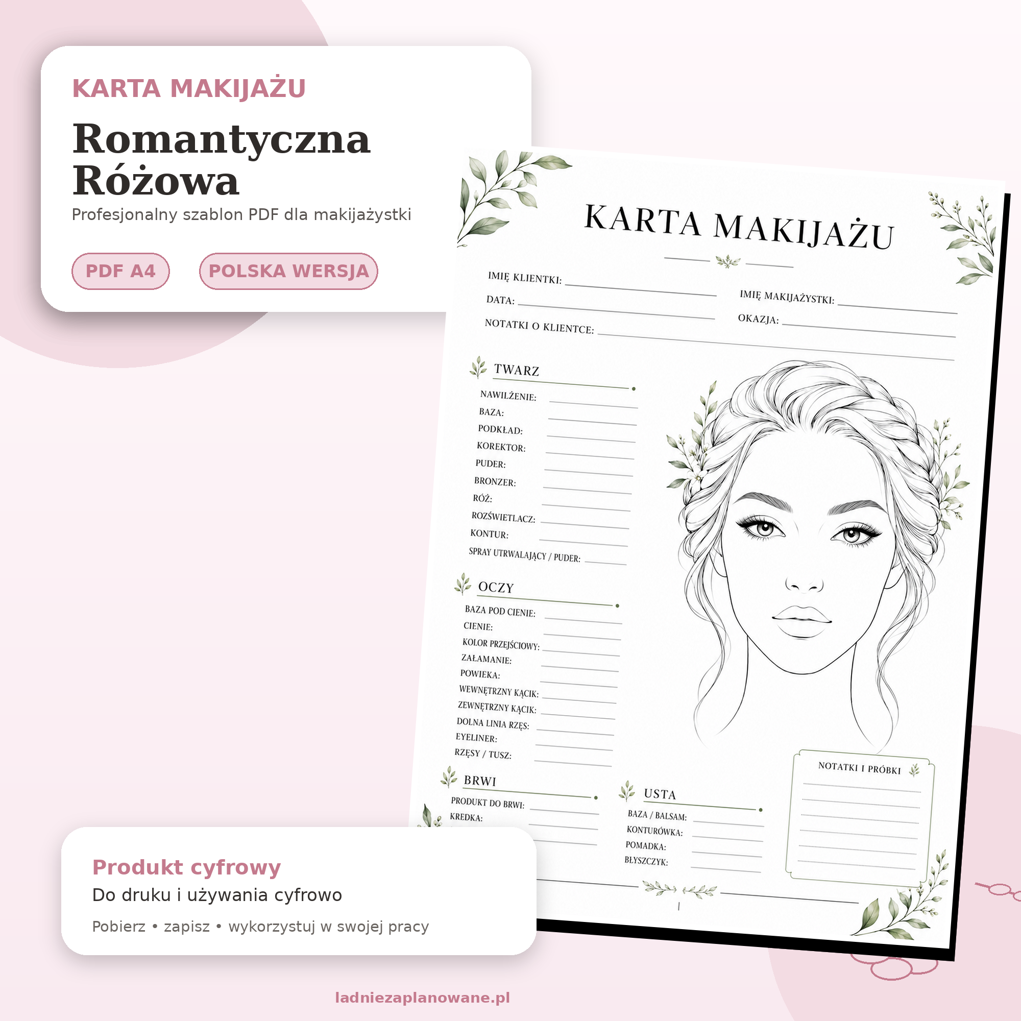 Karta Makijażu  – PDF A4