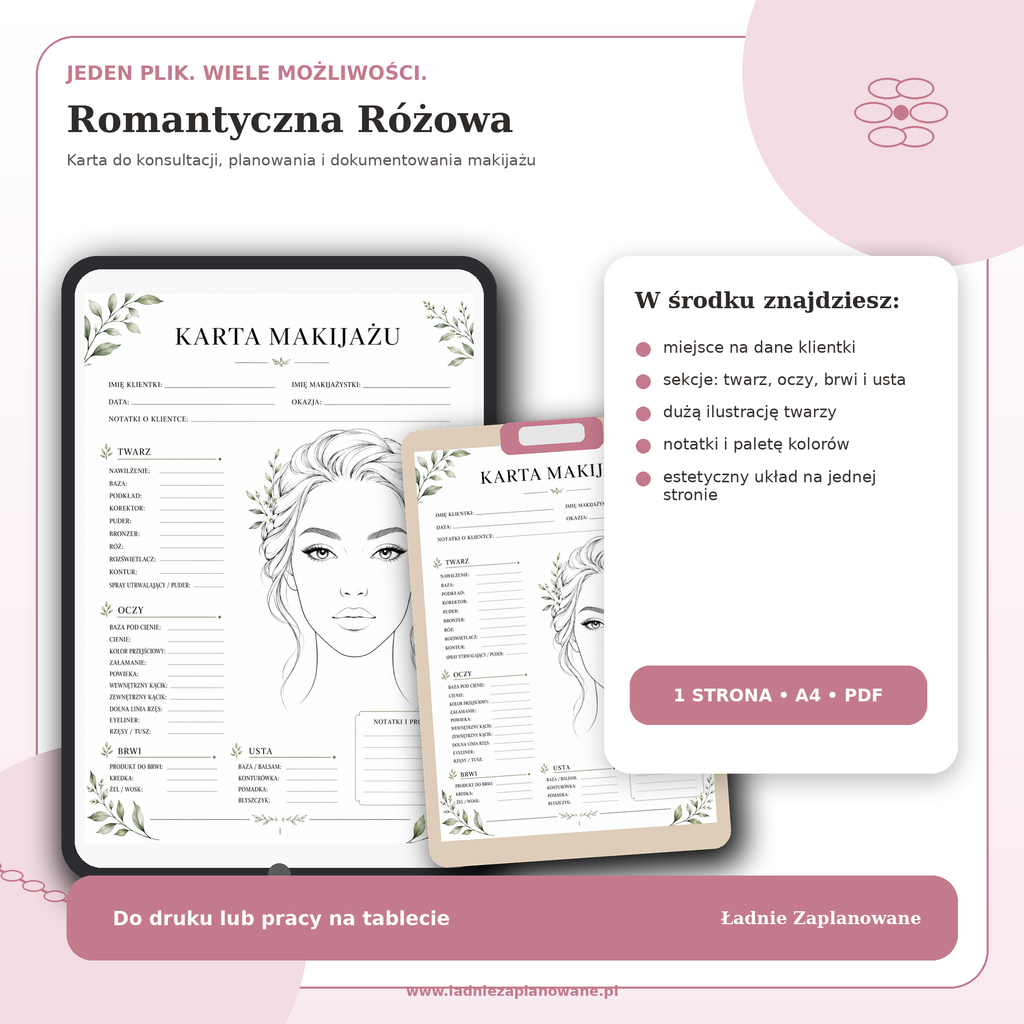 Karta Makijażu  – PDF A4