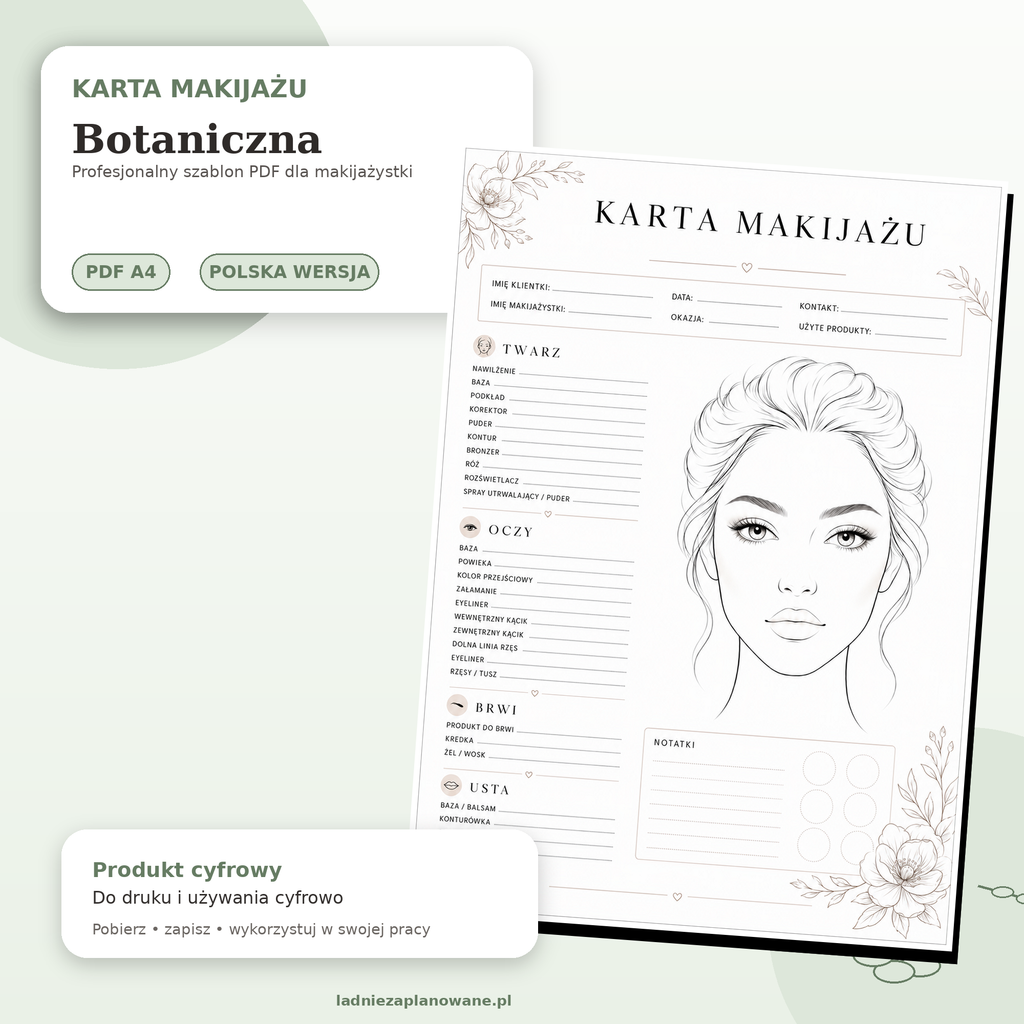 Karta Makijażu Botaniczna – PDF A4