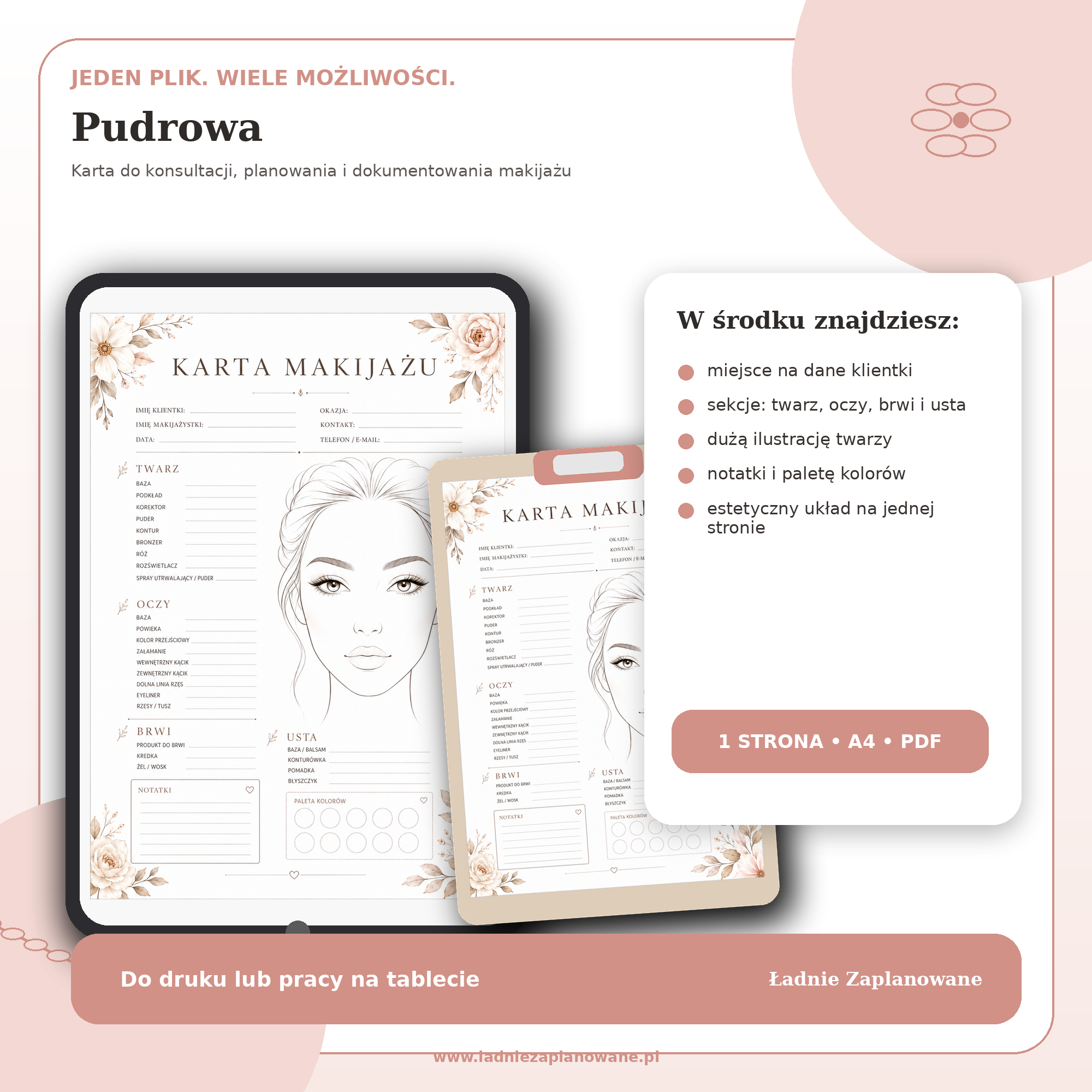 Karta Makijażu Pudrowa – PDF A4