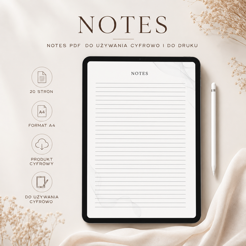 Basic Notes PDF A4 – do używania cyfrowo i do druku