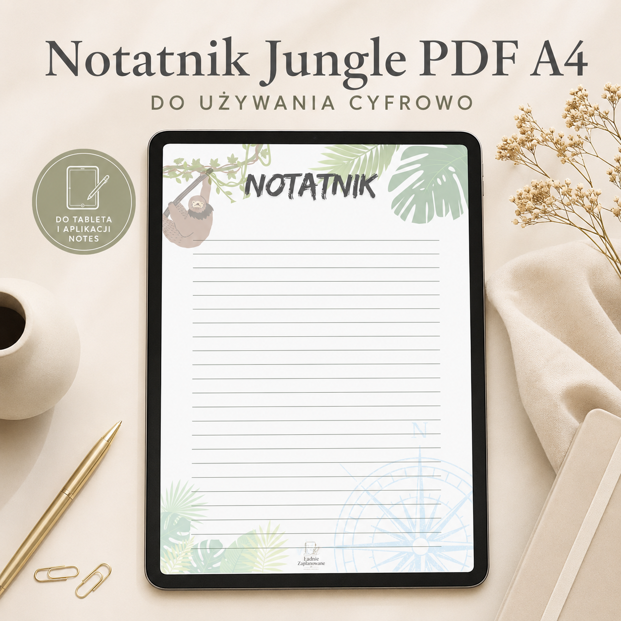 Notatnik Jungle PDF A4 – do używania cyfrowo i do druku