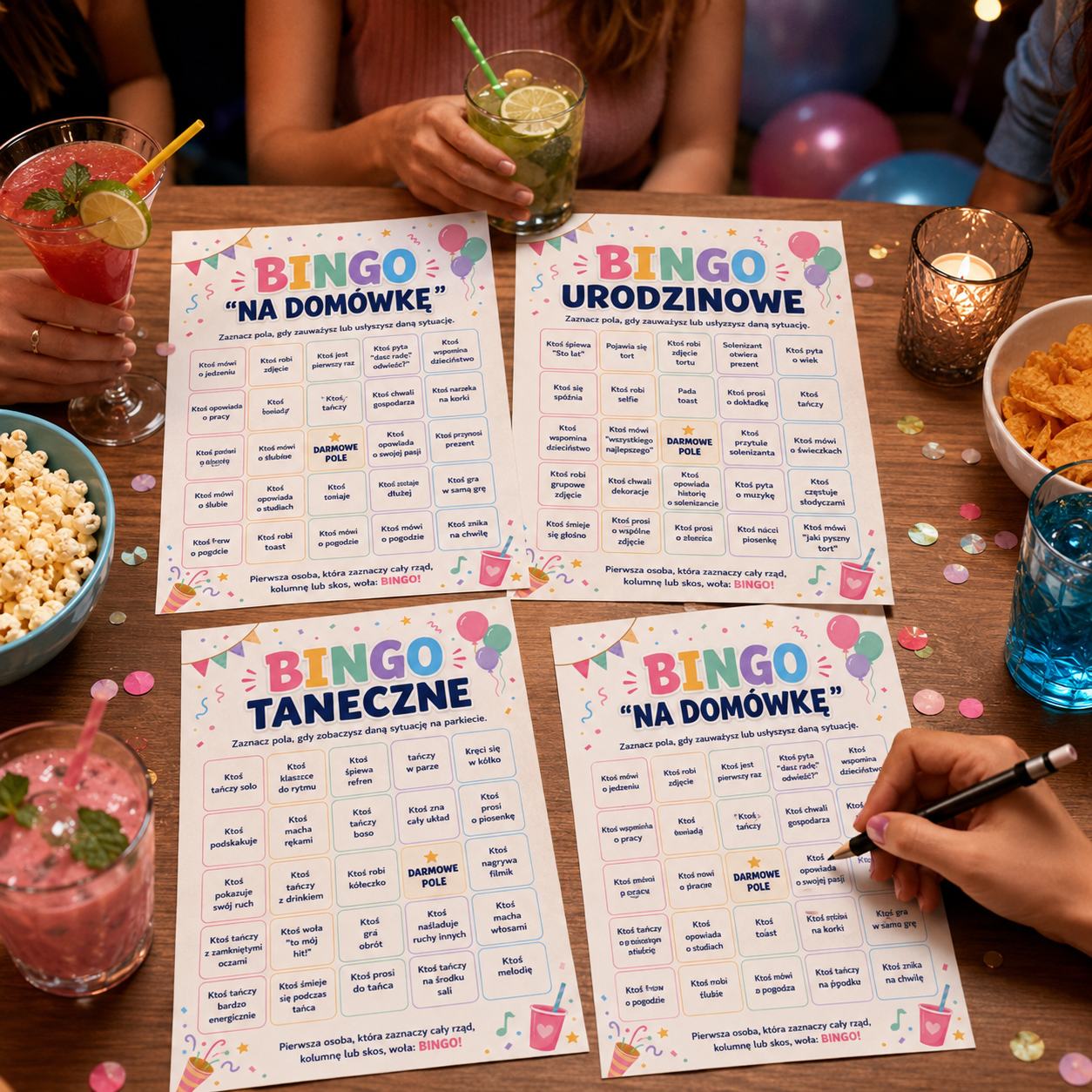 Pakiet Imprezowe Bingo- PDF do druku i użytku cyfrowego