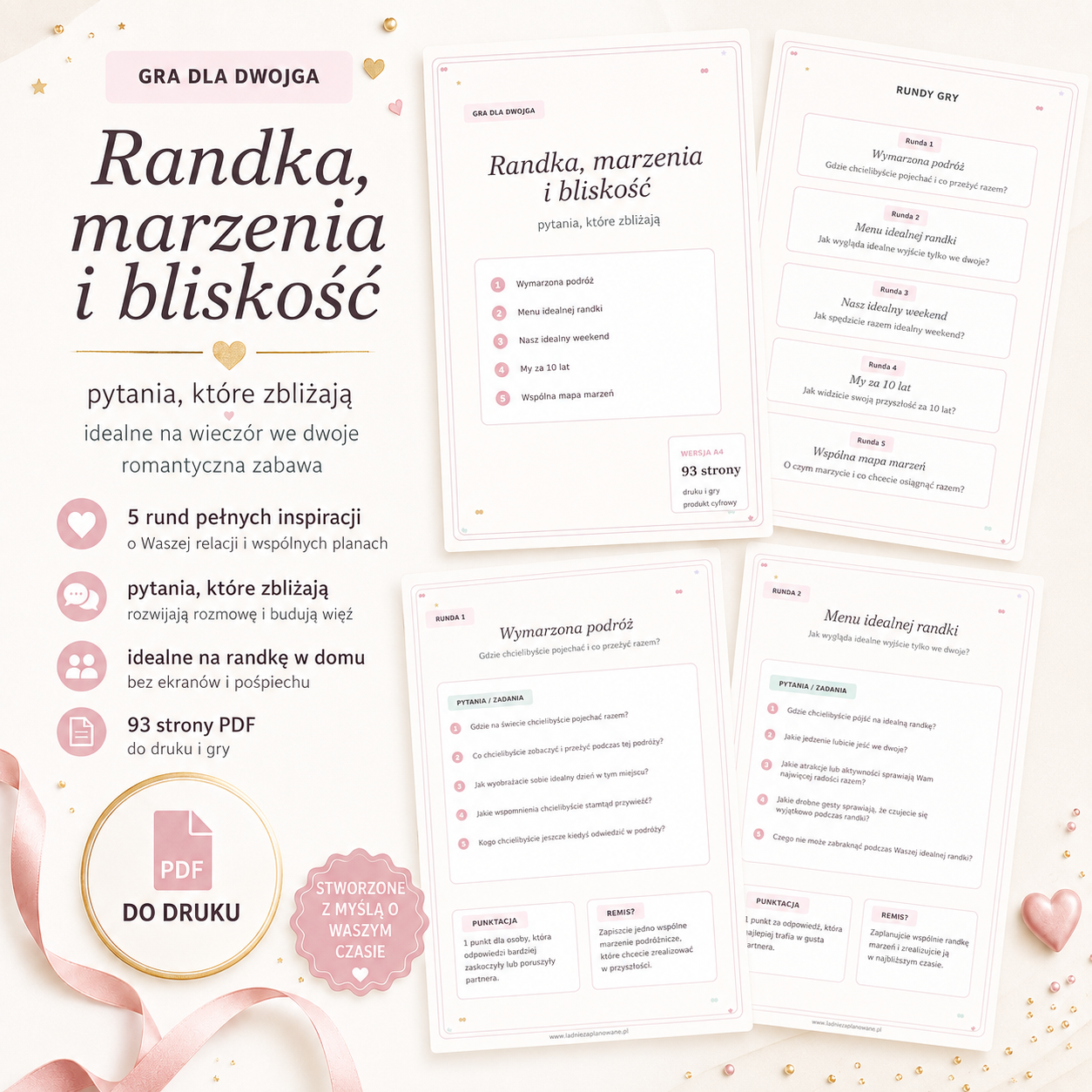 Pojedynki dla par – premium gra dla dwojga PDF do druku | 30 rund i 93 strony