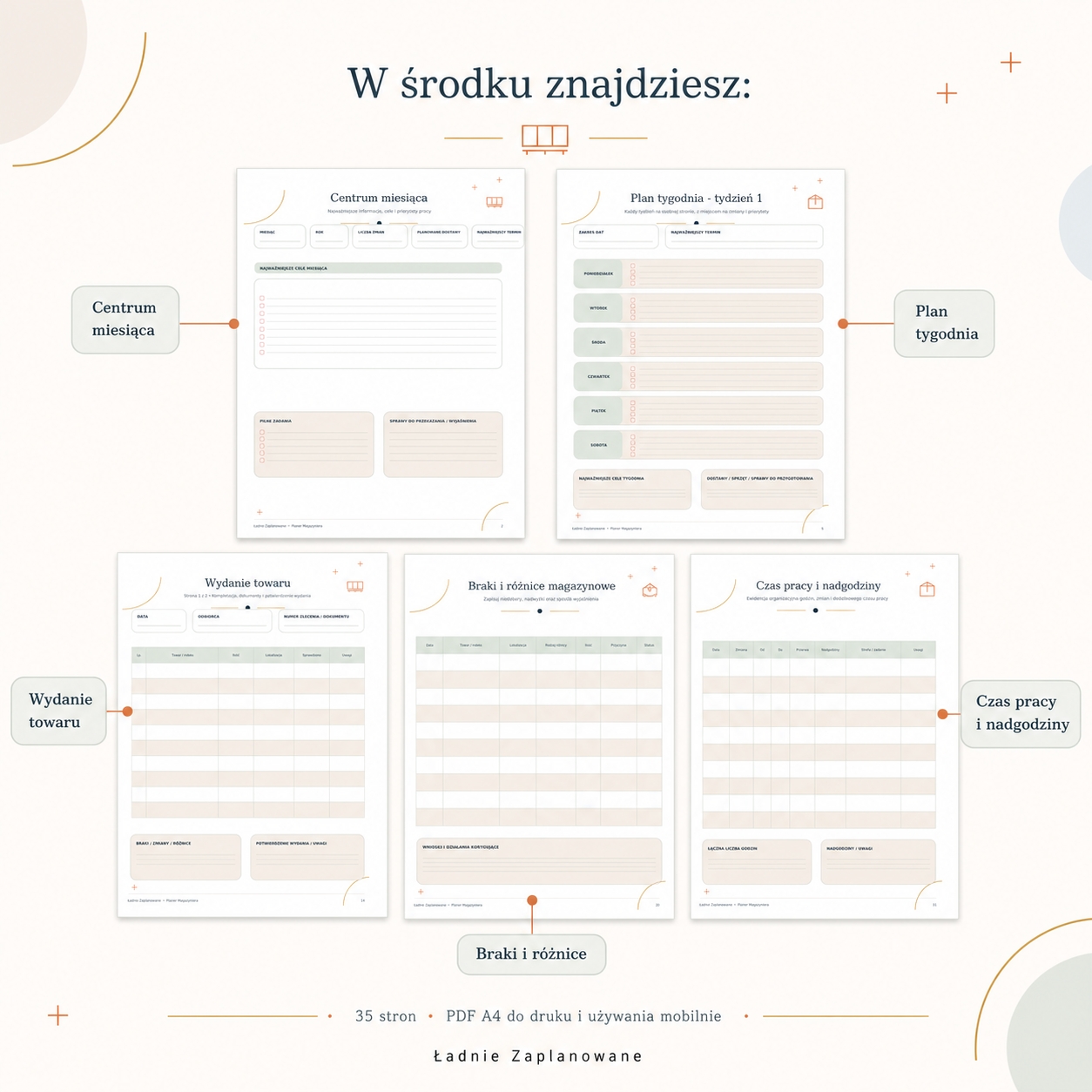 Miesięczny Planer Magazyniera - PDF A4 do druku i używania mobilnie