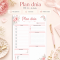 Plan Dnia Pastelowe Kwiaty PDF A4