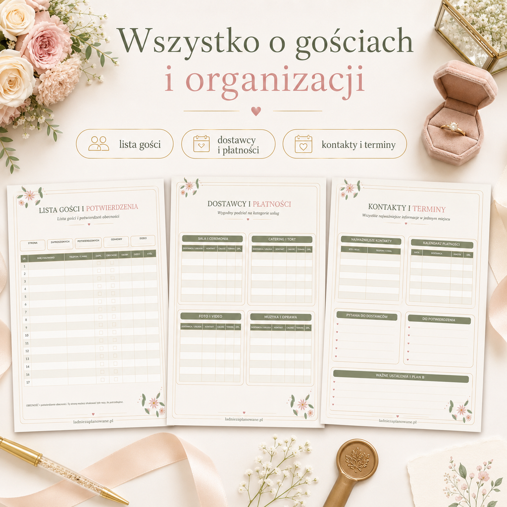 Planer Ślubny Basic A4 PDF – 18 stron do druku